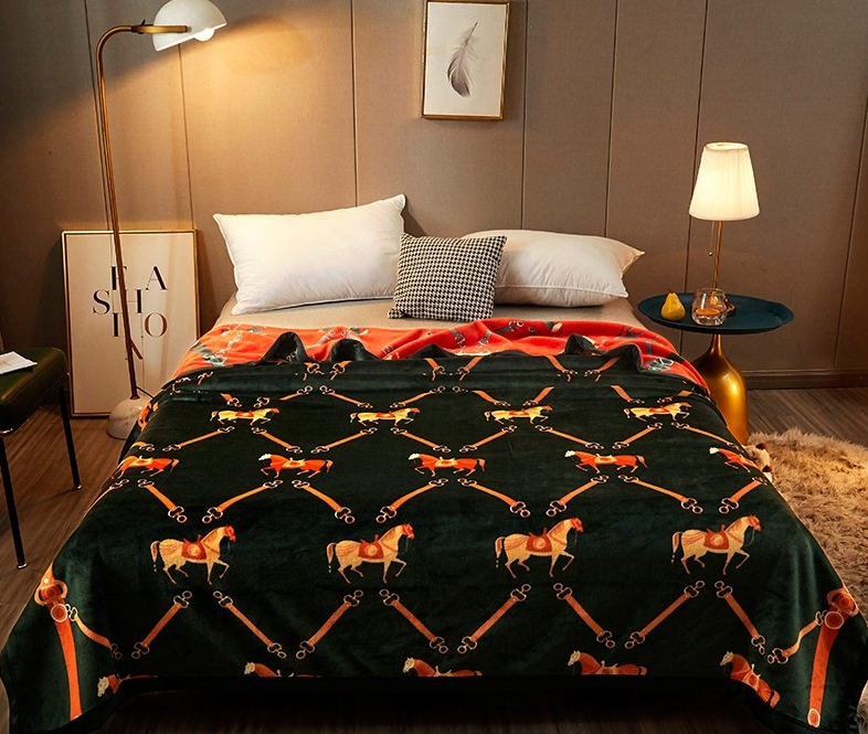 bbin宝盈大牌風(fēng)愛(ài)馬云毯（綠色）